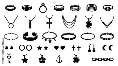 Collection of Jewelry Icons and Symbols