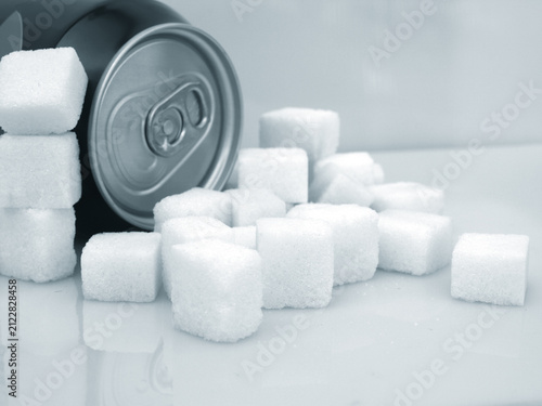 Sugar Content in a Soda Can Represented by Sugar Cubes