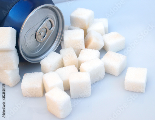 Sugar Content in a Soda Can Represented by Sugar Cubes