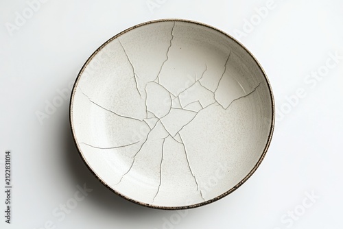 Concept image of damaged ceramic object highlighting imperfection minimalism and raw aesthetic.