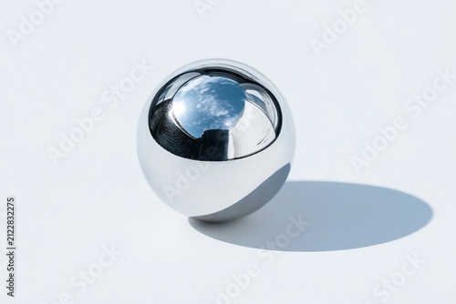 Abstract chrome object with glossy reflective surface illustrating modern metallic design trend.