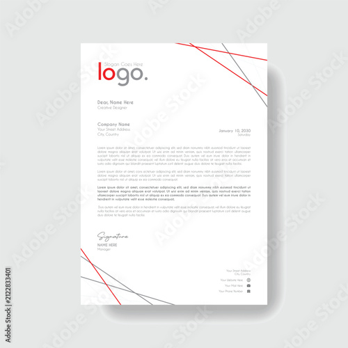 Modern-Corporate Geometric Business Letterhead Template With Minimal Circle Elements Professional A4 Stationery Design Clean Branding Identity Layout For Company Office Documentation