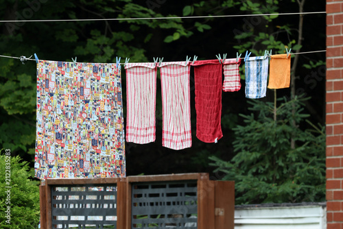 Foto corde à linge	en été