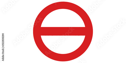 Konstfotografi Red circle with horizontal bar isolated on transparent background