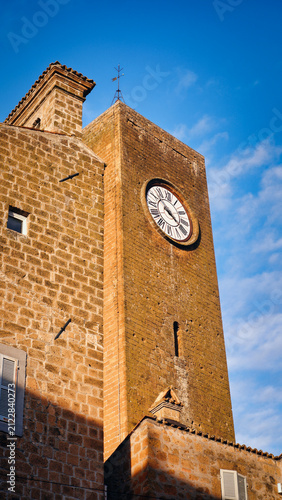 Bild auf Leinwand View Of Historic Torre Del Moro Clock Tower In Orvieto