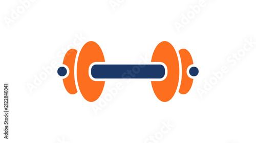 Foto Colorful dumbbell icon for fitness and strength training.