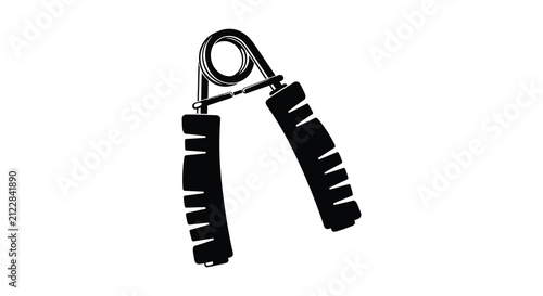 Foto Hand grip strengthener silhouette on a white background