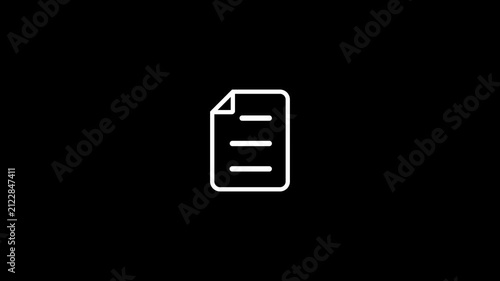 Simple document file icon with a folded corner and lines for business interface