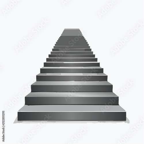 Escalier en perspective, illustration symbolique de progression et montée vers l’objectif