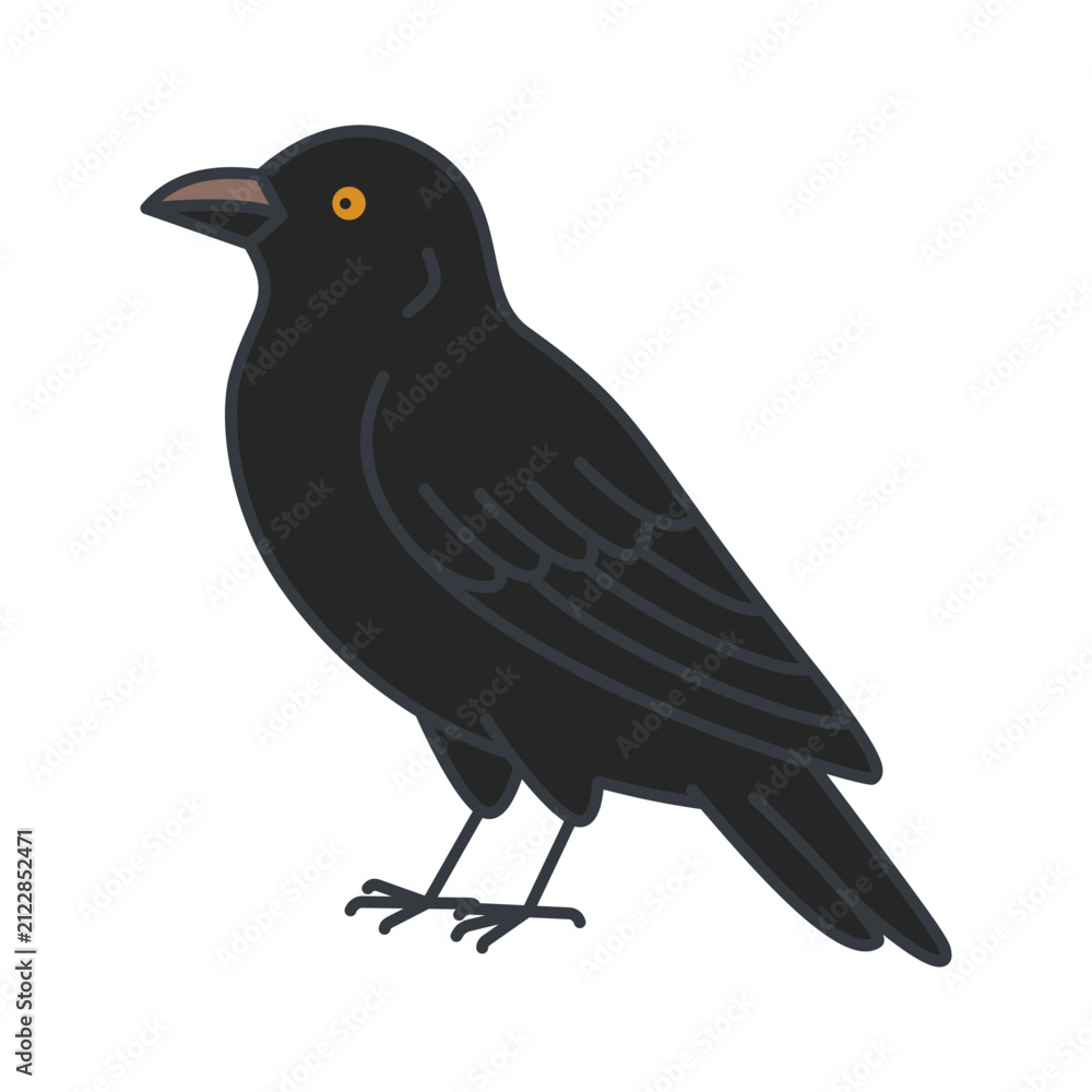Fototapeta premium Gothic Halloween Icon – Raven
