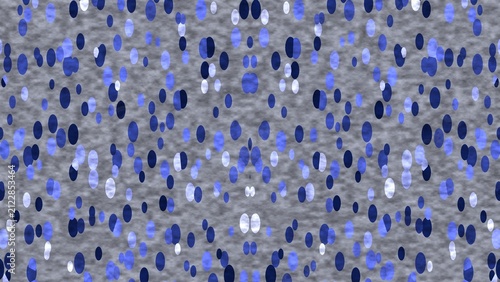 Seamless blue and white oval pattern on textured grey background for textiles and design