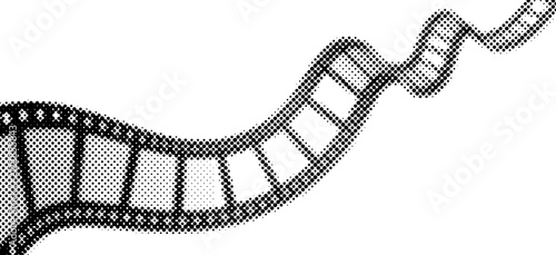 Abstract flowing film strip design featuring a decorative halftone texture vector for creative media projects