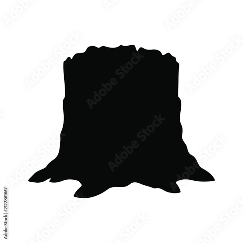 Tree stump silhouette vector flat illustration design.