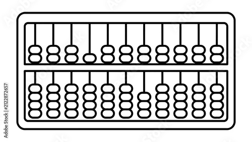 Obraz na płótnie Abacus Calculation Device: A vintage abacus with beads on rods, representing a tool for arithmetic and mathematical calculations