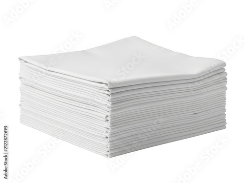 Stack of white paper napkins for dining isolated on white background isolated on transparent background
