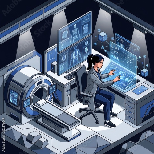 Innovative Medical Technology In Futuristic Diagnostic Imaging Room