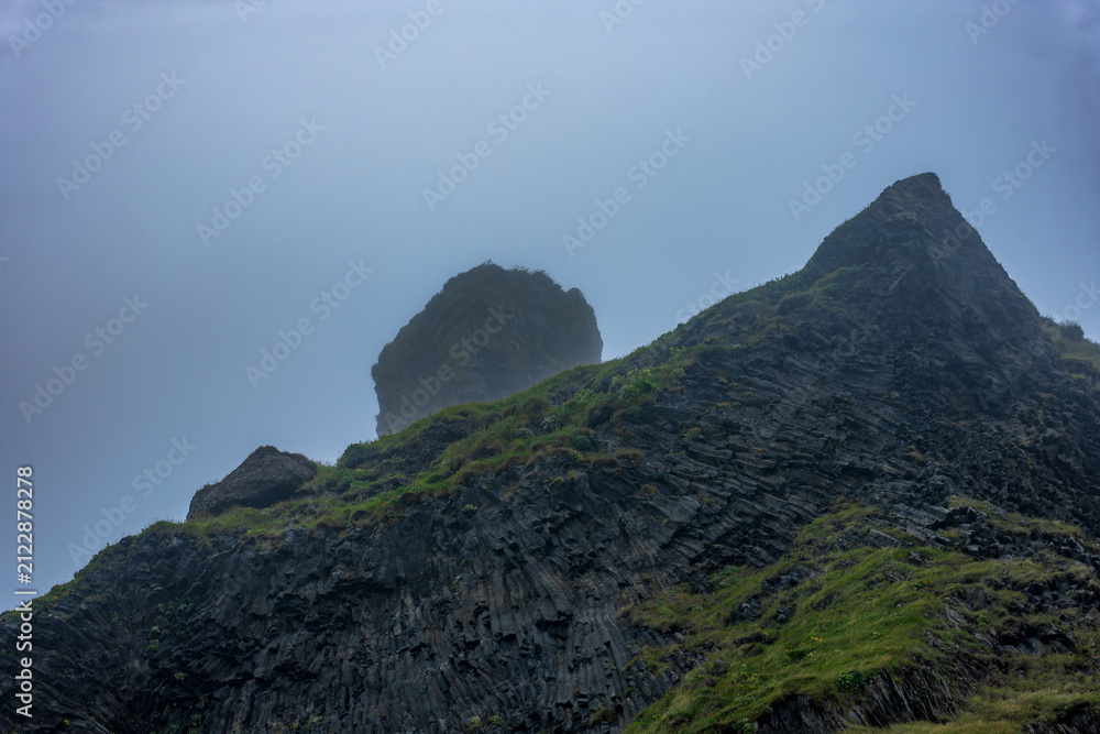 Fototapeta premium Dramatic Basalt Columns and Peaks in Iceland Landscape