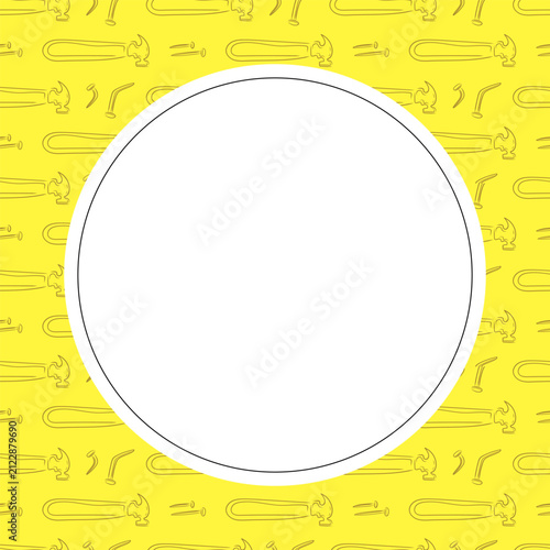 Circle frame of Construction tool in hand drawn style
