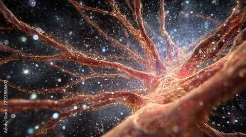 A close-up view of a cluster of neurons