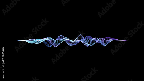 Glowing Neon Sound Waves, Audio Waves, Noise Frequency, Artificial Intelligence Ai Voice Waveform. Music Track and Voice Recording, Audio Spectrum. Sound Background Loop
