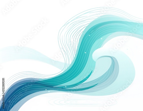 Smooth waves ripple in cool turquoise hues