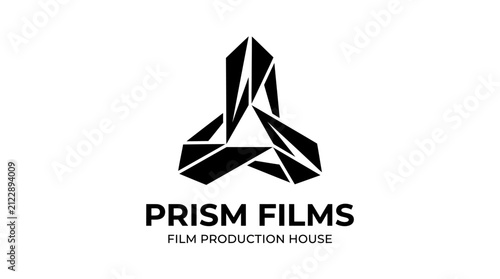 Modern Abstract Prism Films Logo Design.