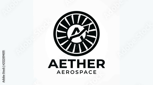 Modern Aether Aerospace Logo Design.