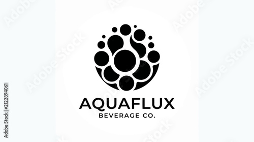 Modern Aquaflux Beverage Company Logo Design.