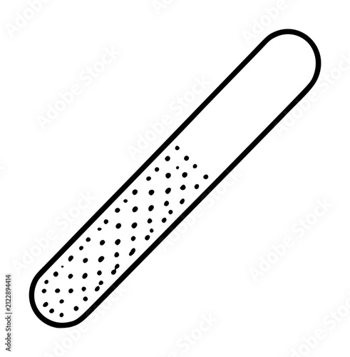 Konstfotografi Hand-drawn nail file vector icon featuring elongated abrasive emery board with r