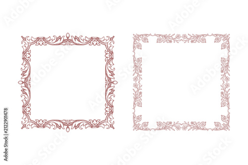 set of vintage frames, Cottagecore Watercolor Floral Frames for Invitations & Cards