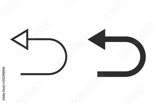 Set of back arrow icons, undo and return symbols, vector illustration