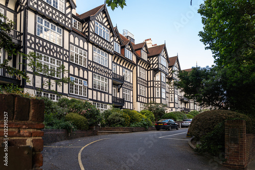 Black and White Tudor Style Apartment Block