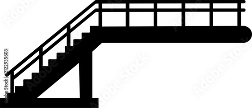Bild auf Leinwand Pedestrian Bridge Stairs Vector Icon - Minimalist Urban Walkway Infrastructure G