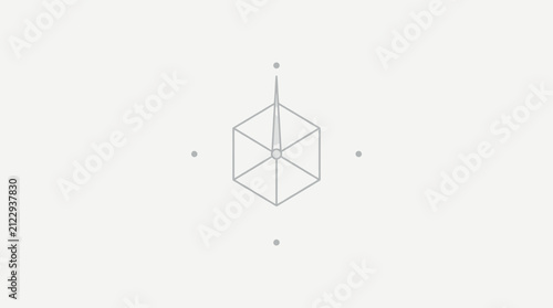 Canvastavla Minimalist wireframe cube geometric design illustration.