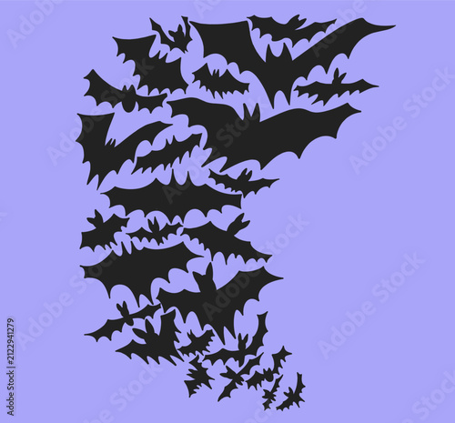 фотографія Flying Bats Silhouette Set