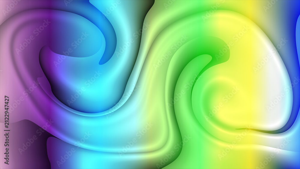 Fototapeta premium Abstract swirling rainbow liquid background with glossy highlights and vibrant psychedelic flow.