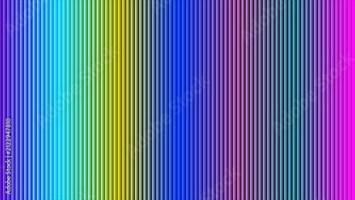 Konstfotografi Vibrant vertical stripes pattern with rainbow gradient effect and 3d dimensional tubular texture