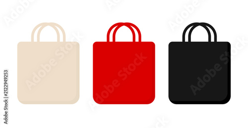 Tote Bag Icon Set Isolated on Transparent Background. Shopping and Fashion Symbol. Vector Illustration