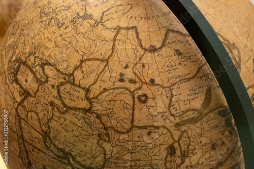 Bild auf Leinwand Detailed history of geographical discoveries in Middle Ages, as shown on medieva