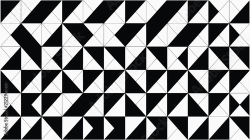 Geometric Triangle Pattern Set - Black and White Abstract Grid Vector Background
