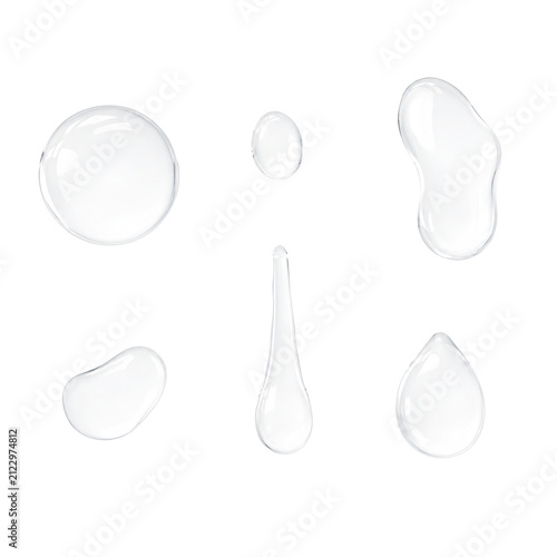 realistic droplets on transparent background