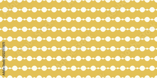 Quadro su tela Cheerful seamless pattern with flowing yellow waves and circular shapes brings j