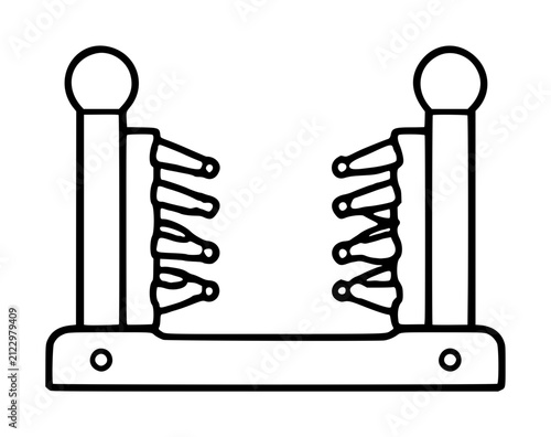 Canvastavla Boot scraper hand traced vector icon illustration showing metal bristled shoe cl