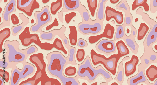 Red Terracotta Purple Terrazzo Organic Pattern Background