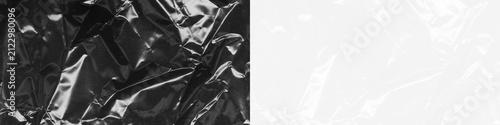 Crumpled Plastic Wrap Texture on Dark and Isolated Background