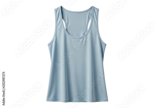 Light blue sleeveless top for women isolated on transparent background