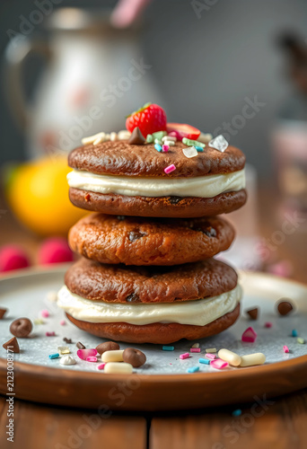 Stacked chocolate whoopie p...
