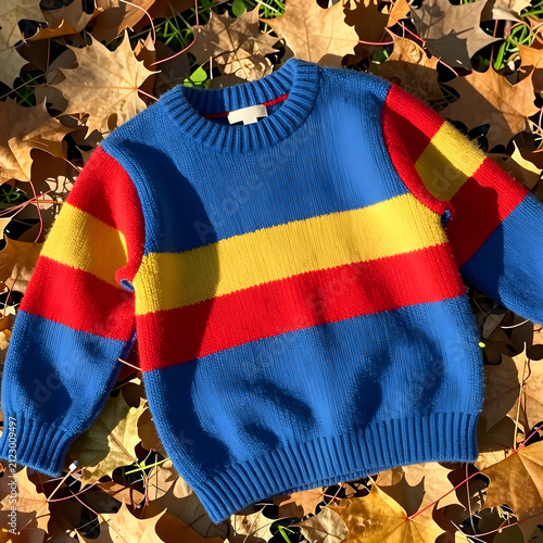 Colorful striped knit sweat...