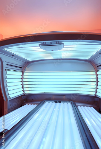 Modern tanning bed with bri...