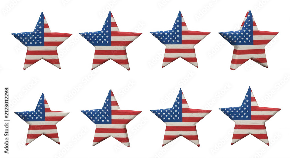 Obraz premium patriotic stars arranged on white background symbolic of independence freedom celebration memorial day illustrative use